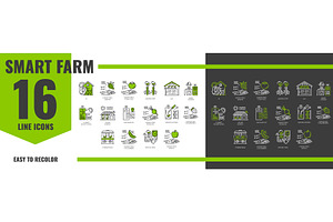 Robot smart farm technology icons, a Technology Illustration by Vector Tradition