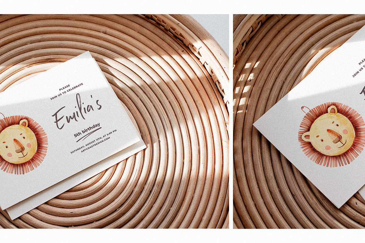 Kids Cards Mockup, an Invitation Template by Artcoast Studio (Photo 3 of 7)