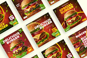 6 burger post  template design, a Social Media Template by graphic bakers (Thumbnail 3 of 6)