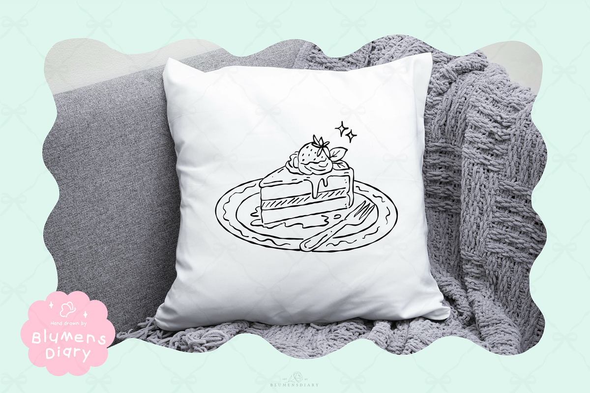 Patisserie Dessert Line Art Clipart, a Decorative Illustration by Blumensdiary (Photo 5 of 7)