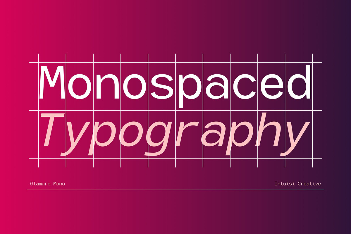 Glamure Mono | Monospace Font Family, a Sans Serif Font by Intuisi Creative (Photo 2 of 8)