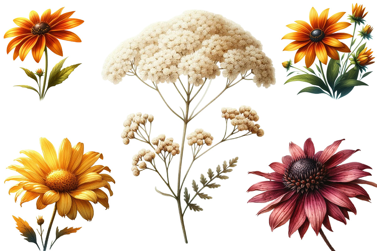 Autumn Wildflowers Clipart, an Illustration by DreamArtGraphic (Photo 4 of 4)