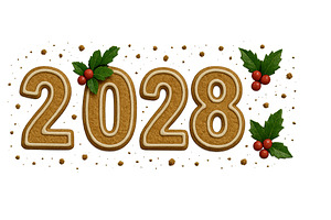 New year 2028 gingerbread numbers wi, an Illustration by Dvoevnore photos
