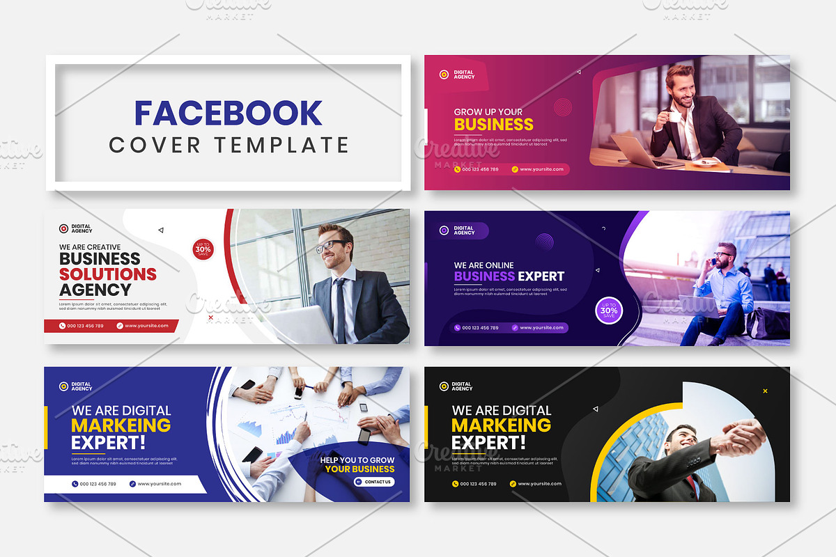 Marketing Facebook Cover Template, a Social Media Template by Yunus Ahmad