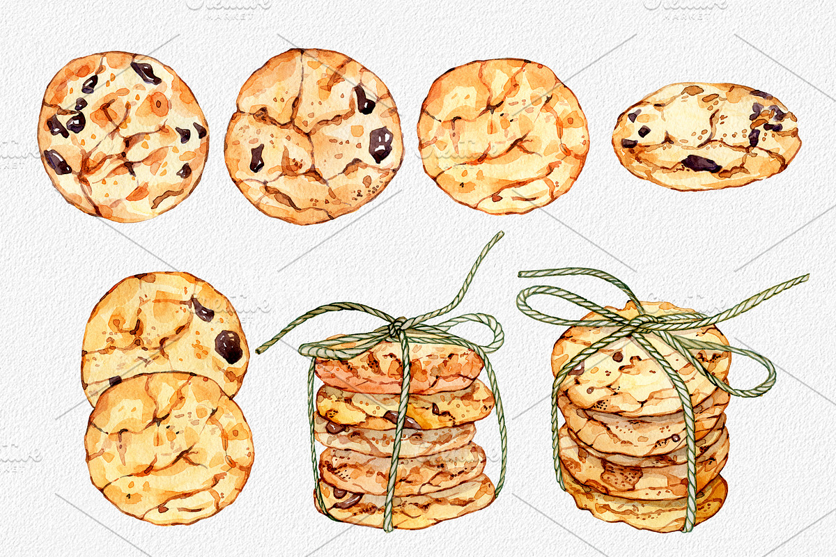 Oatmeal cookies, a Food Illustration by OlyaSenko (Photo 2 of 7)