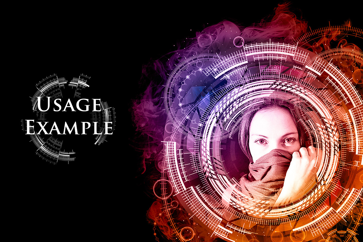 52 Complex Futuristic Circle Brushes, a Brush Add-On by xresch (Photo 11 of 15)
