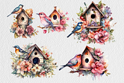 Watercolor Spring Bird Feeder Clipar, an Animal Illustration by Colorsfav (Thumbnail 3 of 5)