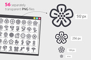 Flower Line Icons Set, an Outline Icon by Voysla's Shop (Thumbnail 3 of 4)