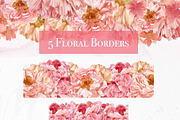 LivingCoral Watercolor Flowers, an Illustration by May • SHO (Thumbnail 10 of 13)