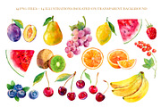 Watercolor fruits & 10 cool patterns, a Wallpaper Graphic by Natasha Koltsova (Thumbnail 2 of 8)