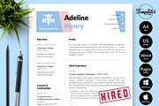 Nurse CV Bundle / Resume - Adeline, a Resume Template by Templates Design Co. (Thumbnail 1 of 17)
