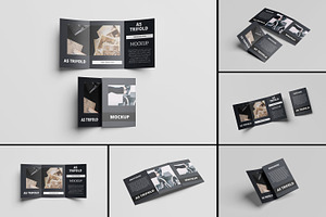 A5 Trifold Brochure Mockup, a Print Template by AKMAL STUDIO