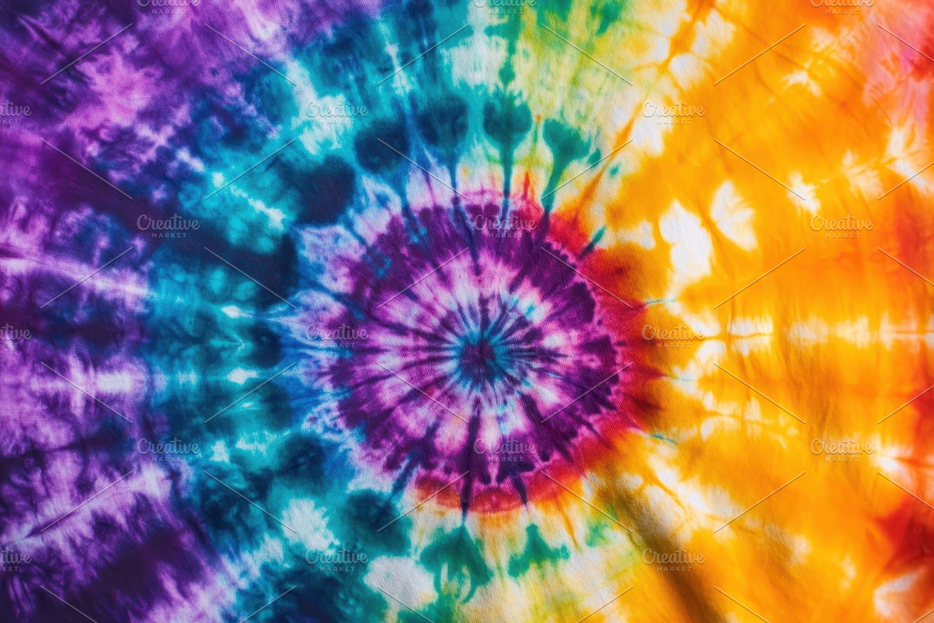 Colorful tie-dye pattern showcasing, a Photo by Tanuart