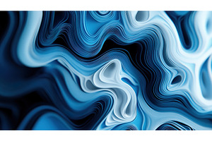 Abstract blue and white fluid waves, an Illustration by Lermont51