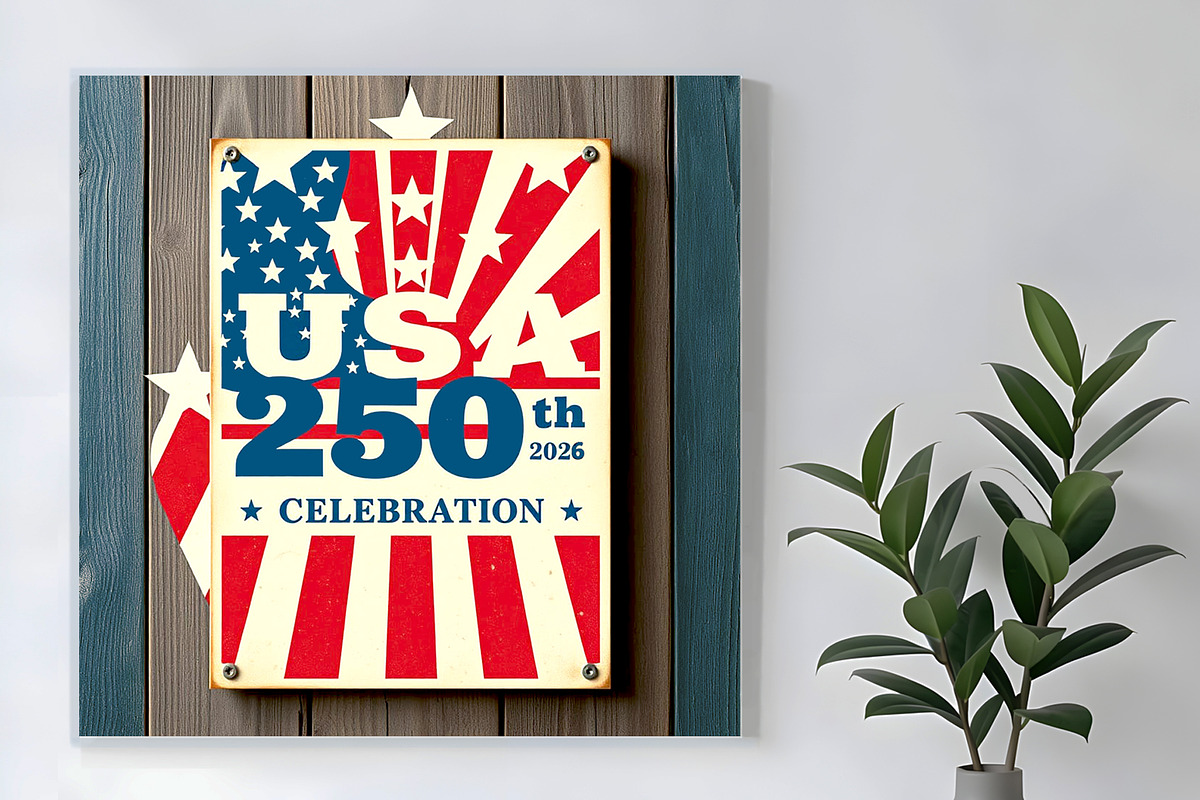USA 250th Celebration Poster, a Decorative Illustration by Sharon Schwalbe (Photo 1 of 5)