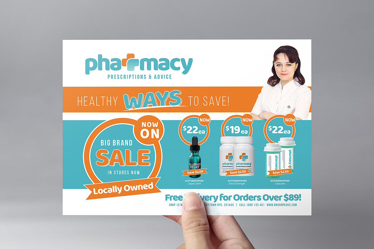 Pharmacy Flyer Template, a Flyer Template by BrandPacks