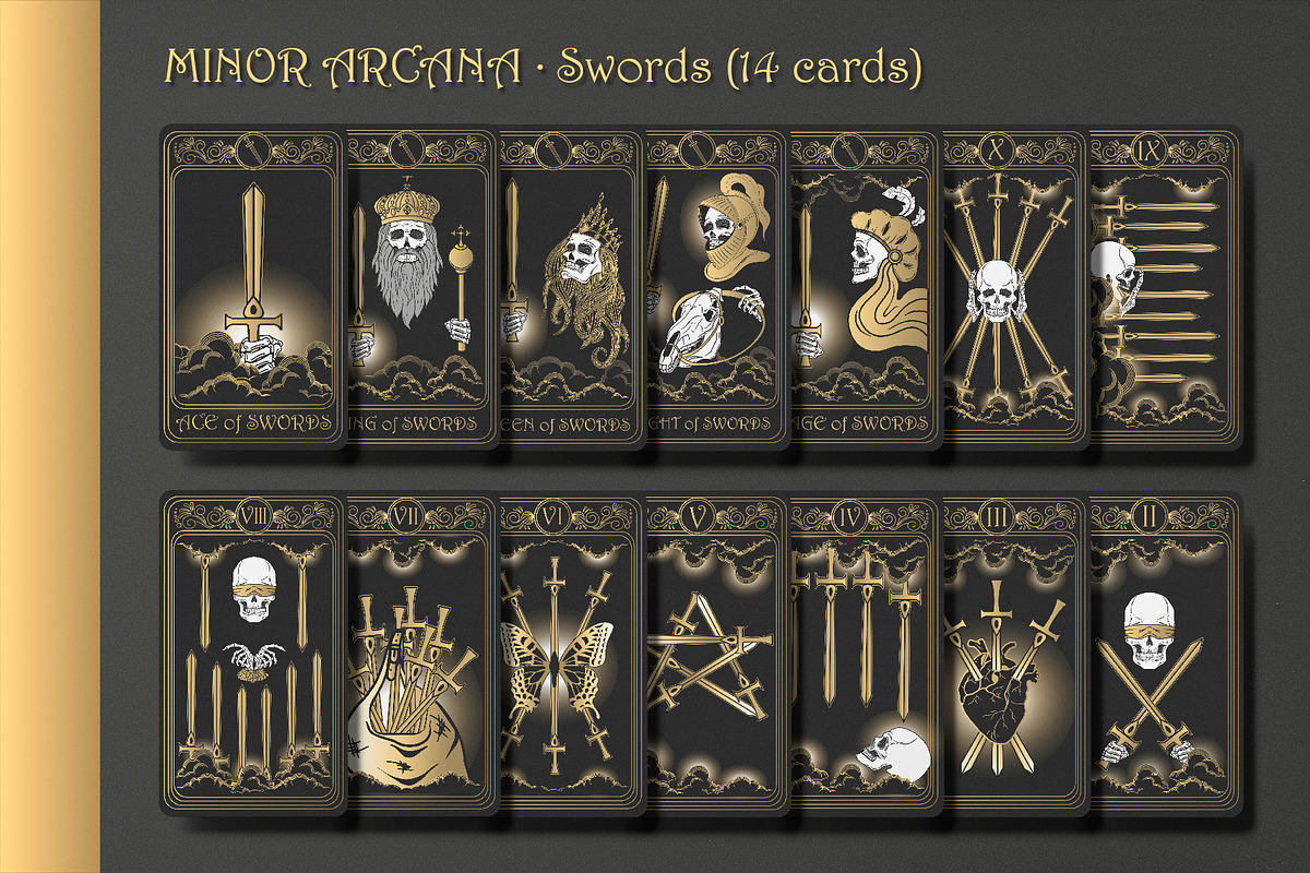 Black & Gold Tarot Deck, an Illustration by Evgenia Pichkur (Photo 5 of 8)