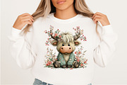 Whimsical Spring Highland Cow PNG, an Illustration by Craft Nest (Thumbnail 7 of 11)