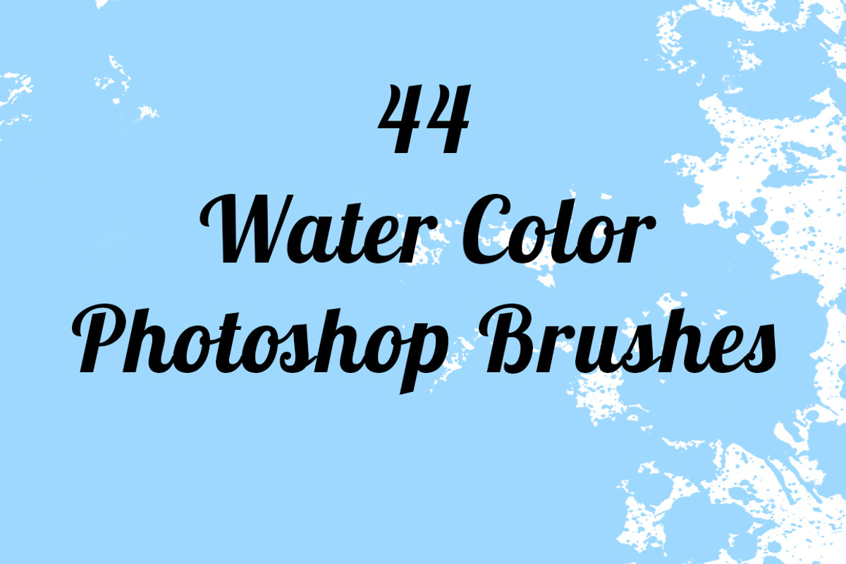 44 Water Color Brushes for Photoshop, a Brush Add-On by PeoGeo Creative (Photo 1 of 9)