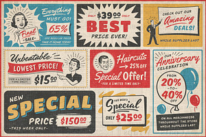 1950s Retro Style Ad Templates