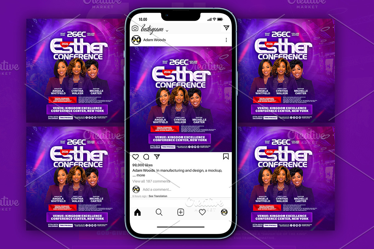 Esther Conference Church Flyer PSD, a Social Media Template by church flyer templates (Photo 11 of 11)