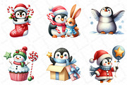 Winter Penguin Christmas Clipart, an Illustration by DreamPrint404 (Thumbnail 3 of 5)