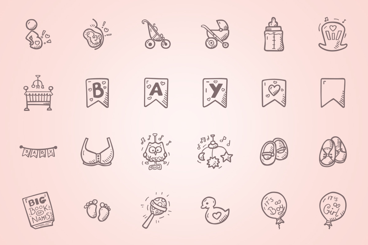 Baby Shower - Hand Drawn Icons, an Icon by Good Stuff No Nonsense (Photo 5 of 7)