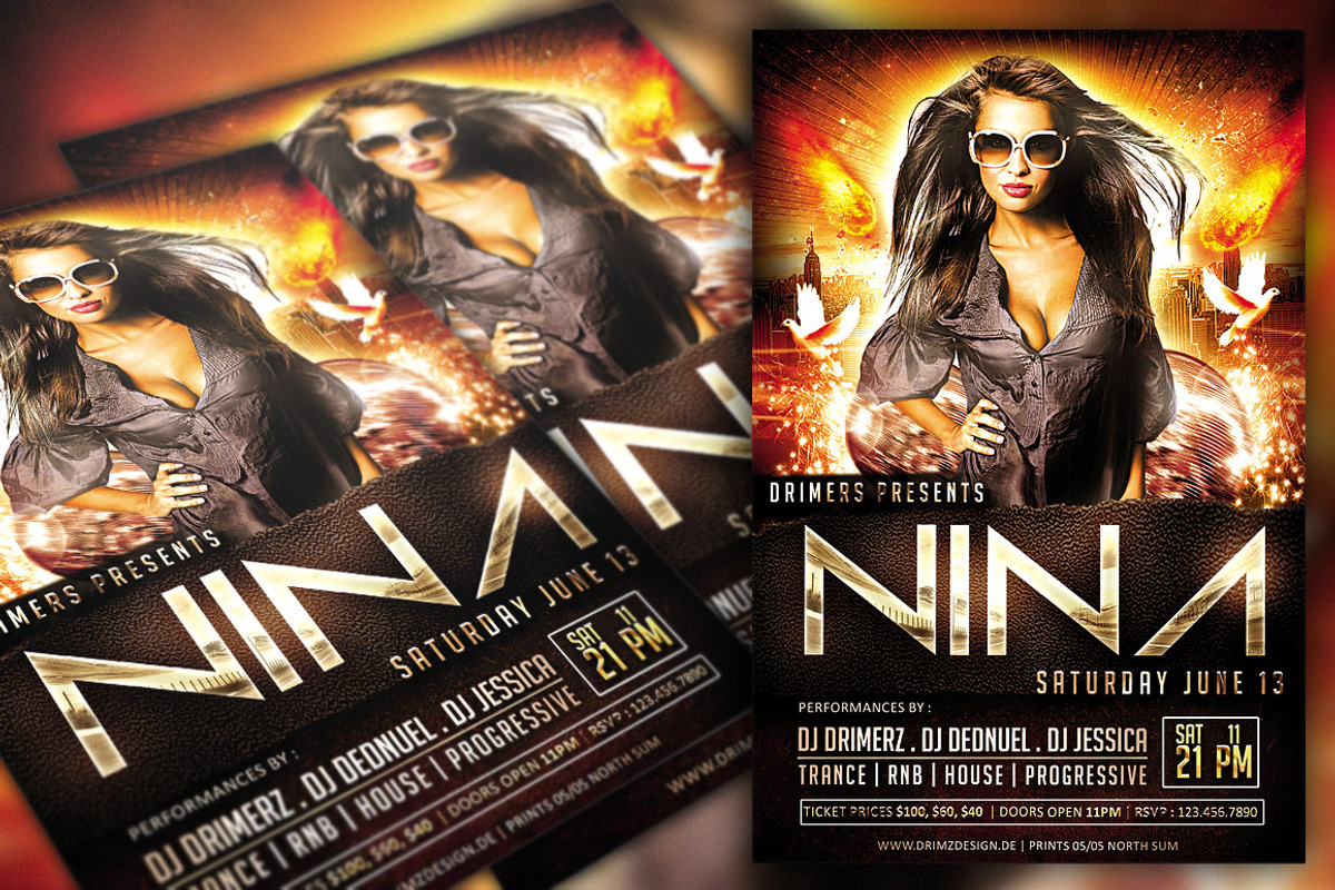 Burn Party Flyer, a Flyer Template by drimerz