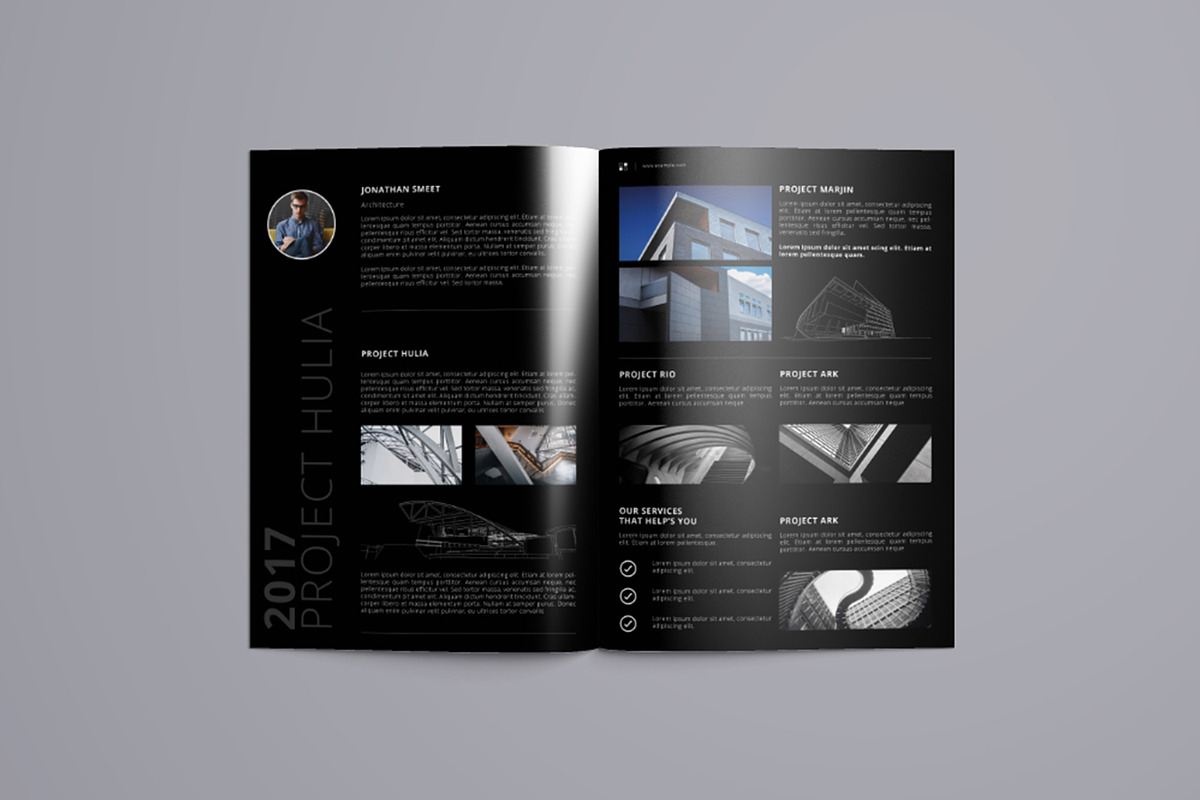 Bi-fold Architecture Portfolio, a Brochure Template by crazyOWL (Photo 3 of 5)