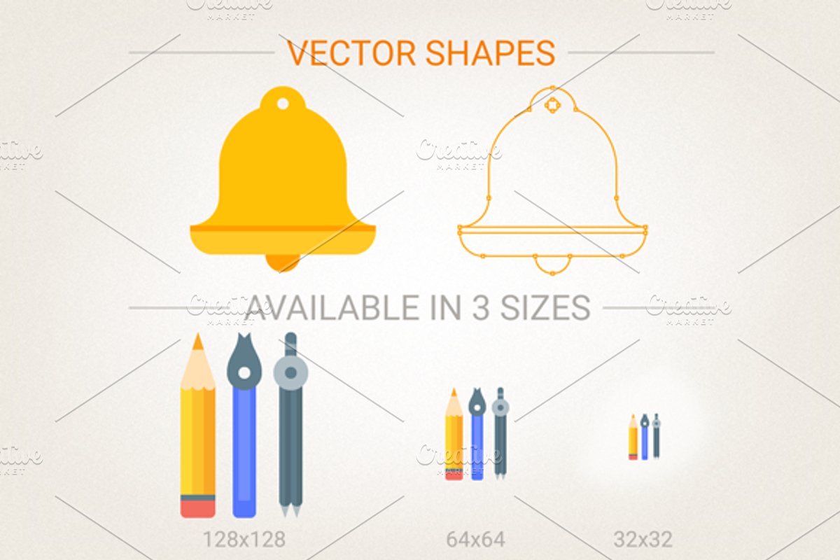 Flat educational icons preview 2
