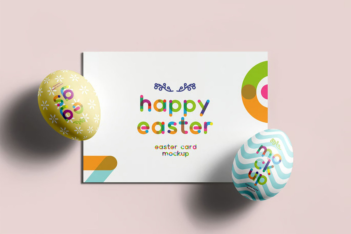 Easter Eggs & Card Mockup, an Advertising Mockup by zippypixelstudio (Photo 4 of 8)
