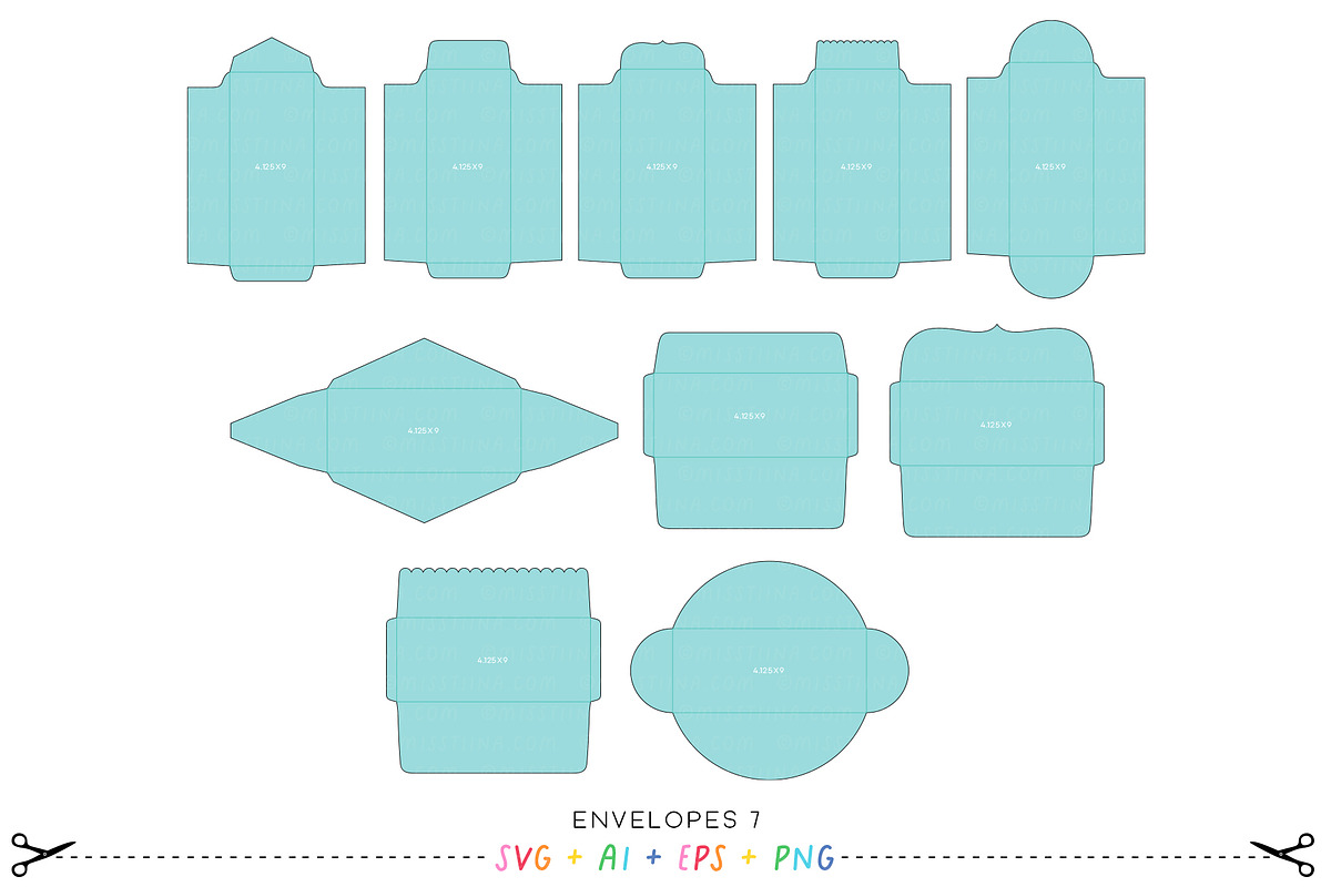 Envelopes Bundle SVG Cutting Files, an Invitation Template by Miss Tiina (Photo 8 of 11)