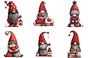 Whimsical Valentines Gnome Clipart, an Illustration by CraftArtStudio (Thumbnail 4 of 6)