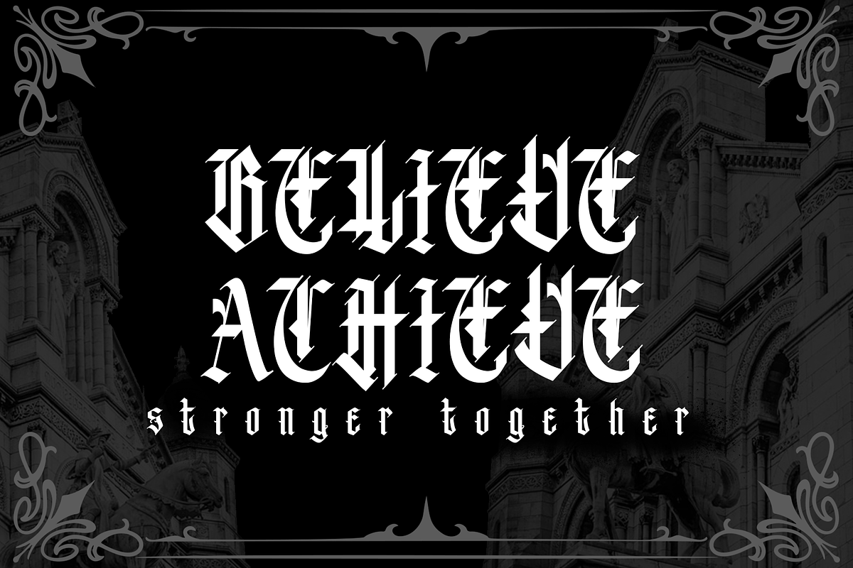 BASILOCA Modern Blackletter, a Blackletter Font by dansdesign (Photo 3 of 8)