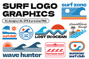 Surf Logo Graphics, an Object Graphic by Firowerk (Thumbnail 1 of 10)