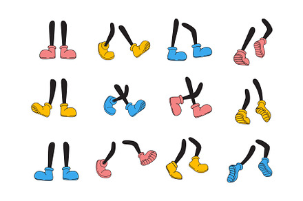 Comic feet. Cartoon legs in coloured, a Graphic by Stock-Smart-Start
