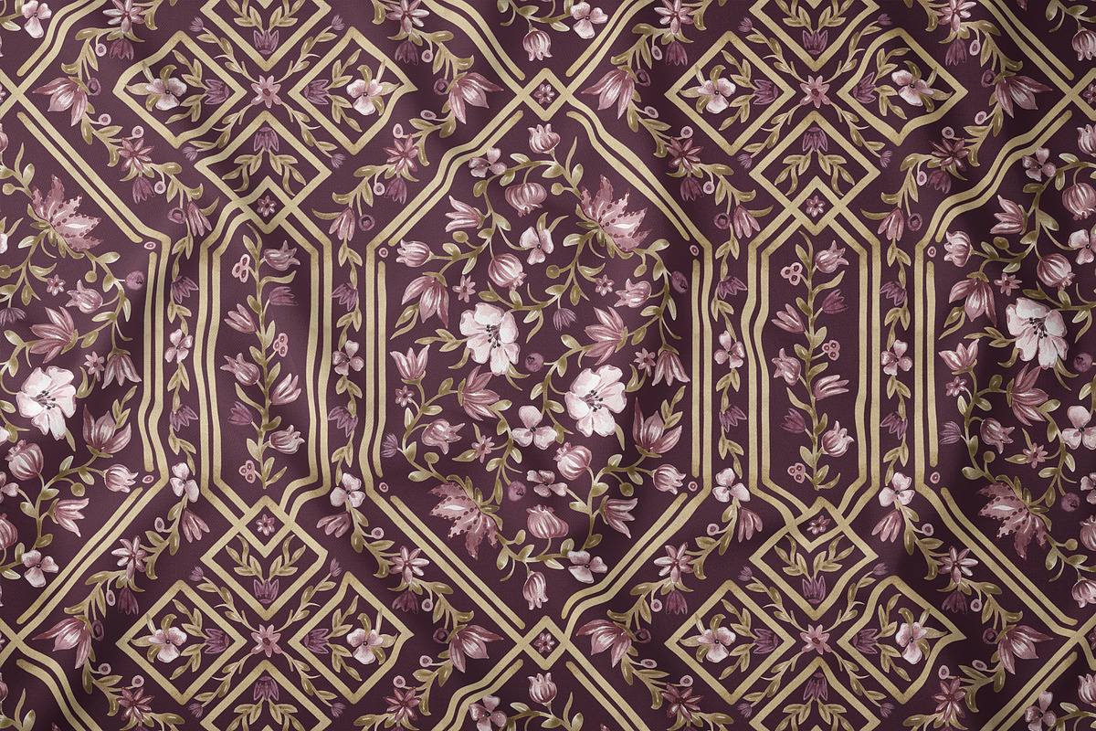 Vintage Floral Trellis Pattern, a Pattern Graphic by SirenaArt (Photo 6 of 17)