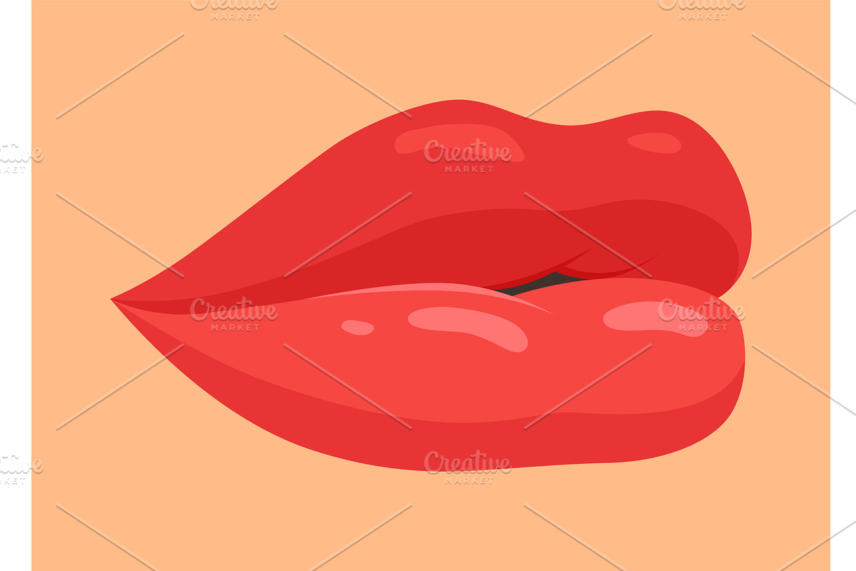 Red lip female. Woman expressed, a Person Illustration by the8monkey