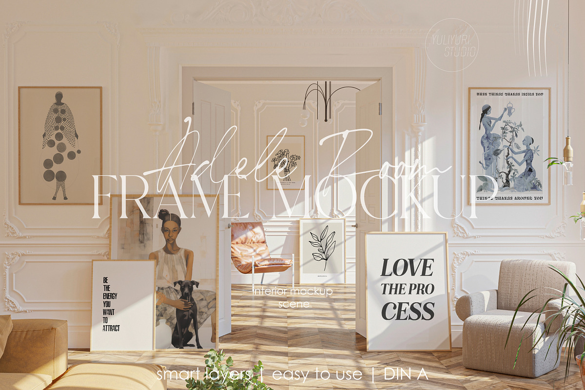 ADELE ROOM | Frame mockup set, a Household Mockup by yuliyuri.studio (Photo 1 of 44)