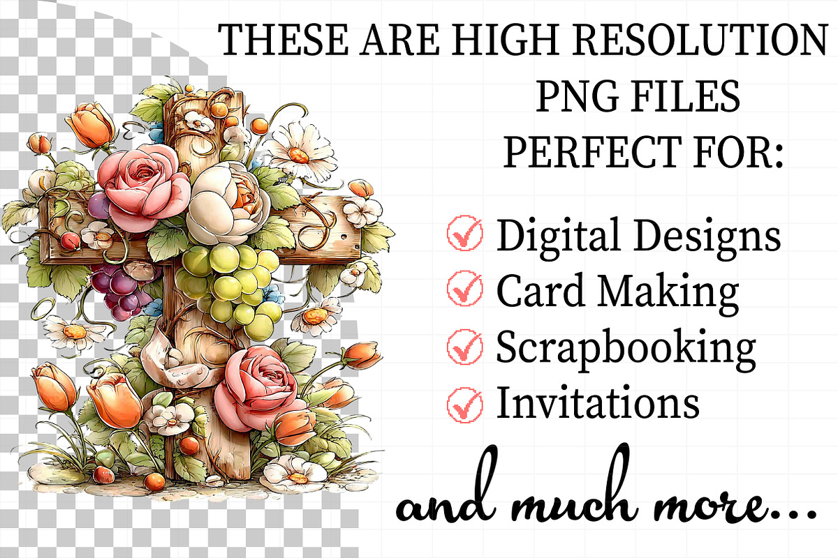 Easter Floral Cross Clipart, an Illustration by Daily.Designs (Photo 2 of 8)