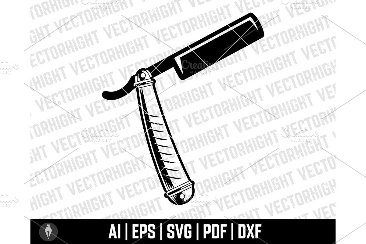 Straight Razor Clipart SVG, an Object Illustration by Vectorhight ...