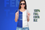Female V-Neck T-Shirt Mockup, a Shirt Mockup by Hi, Mock-Up! (Thumbnail 2 of 10)