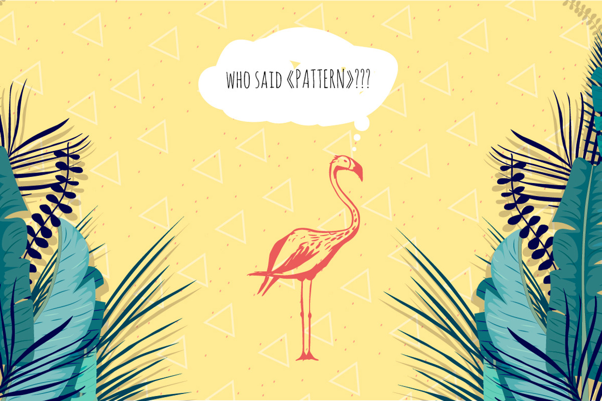 Flamingo seamless vector patterns, a Pattern Graphic by Artem Vorotnikov (Photo 6 of 6)