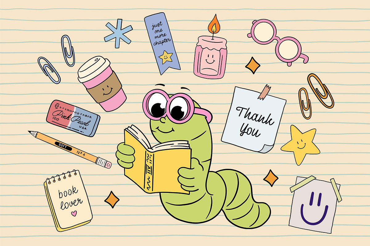 Cozy Reading Character Collection, an Education Illustration by Alina Sh (Photo 6 of 9)