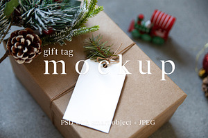 Christmas Gift Tag Mockup