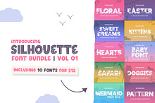 Silhouette Font Bundle - Vol 01