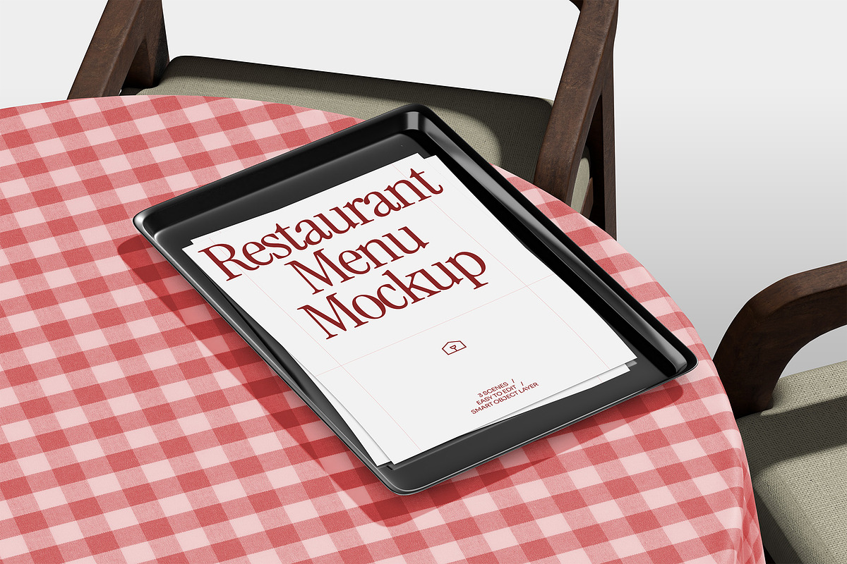 Restaurant Menu Mockup Pack, a Product Mockup by Neermana (Photo 2 of 8)
