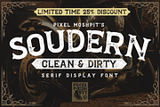 Soudern + 25% Discount, a Serif Font by PixelMoshpit (Thumbnail 1 of 6)