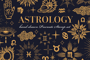 Astrology Zodiac Procreate Stamps