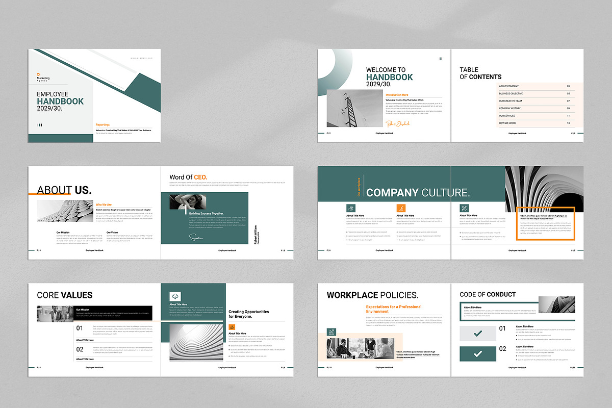 Employee Handbook Template Landscape, a Brochure Template by NorthPeak (Photo 10 of 11)